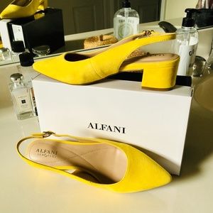 Alfani Charrleel Yellow Blockheel Shoe